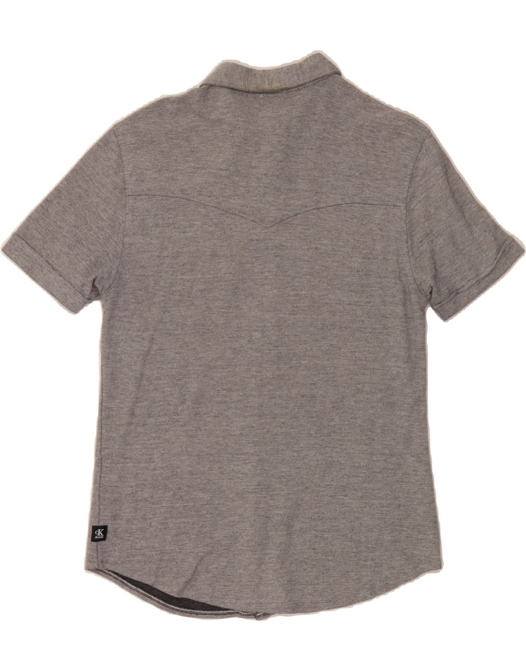 CALVIN KLEIN JEANS Mens Short Sleeve Shirt Medium Grey Cotton Vintage Calvin Klein Jeans and Second-Hand Calvin Klein Jeans from Messina Hembry 