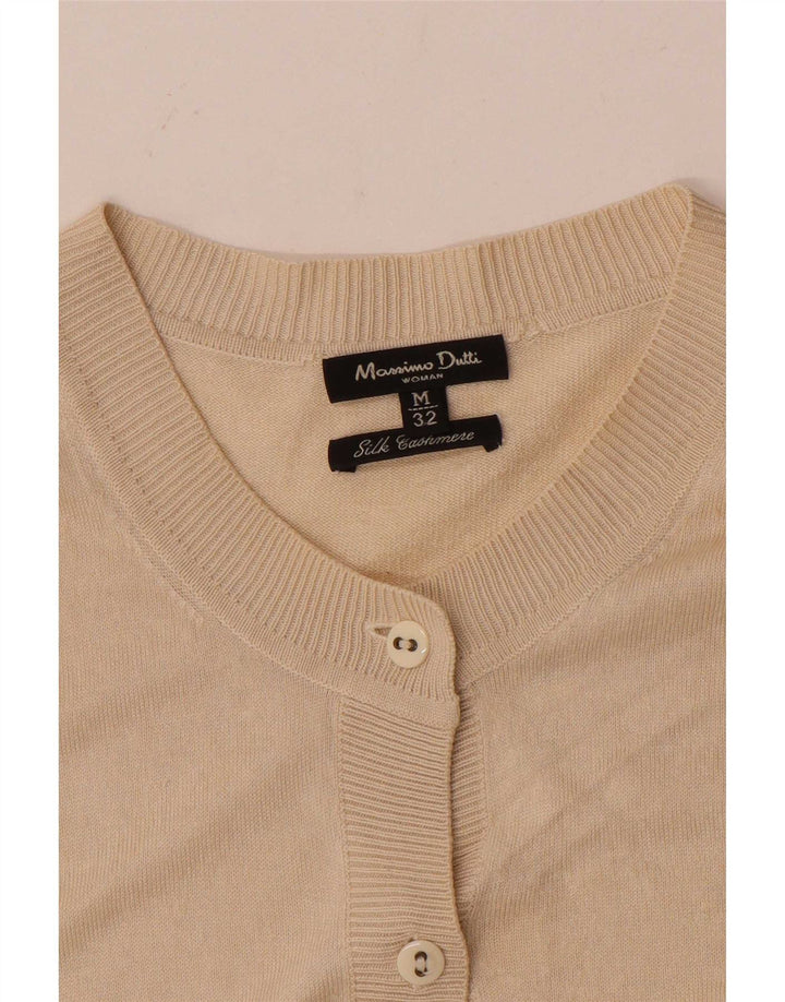 Женский кардиган Massimo Dutti UK 12, средний бежевый, шелковый