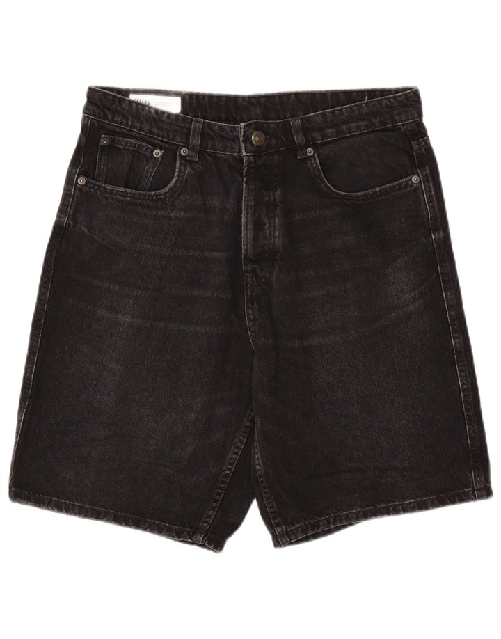 Мужские джинсовые шорты Zara EU 42, большие, W32, серые, хлопок