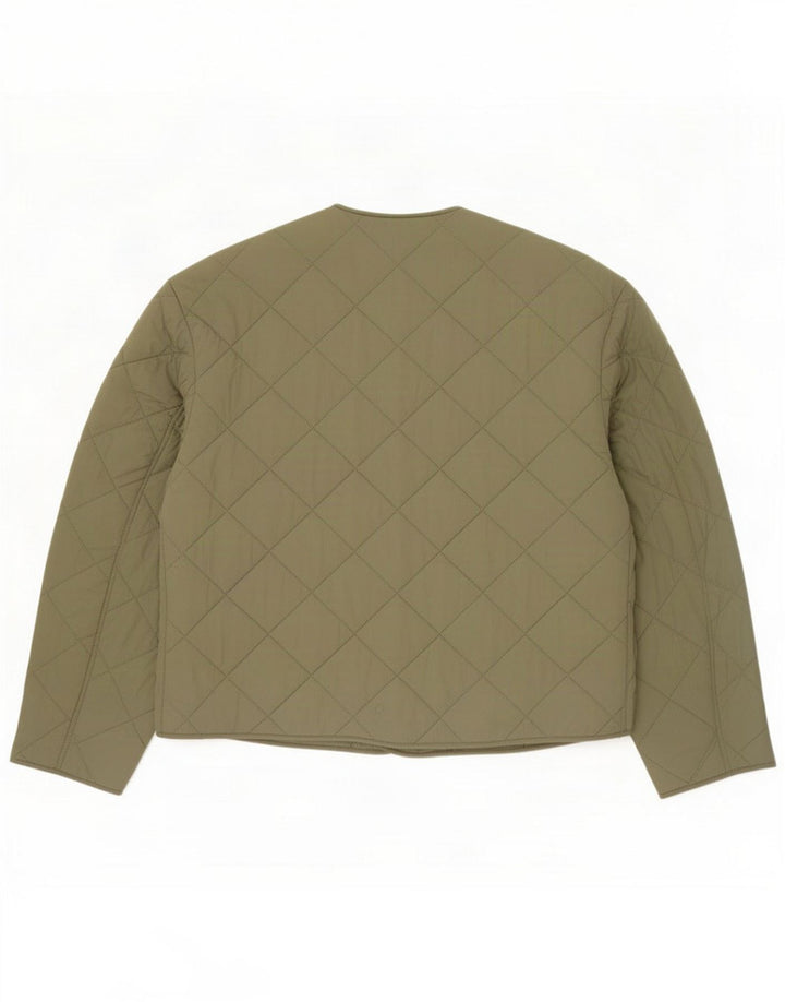 Женская стеганая куртка Massimo Dutti UK 16, большой цвет хаки, нейлон