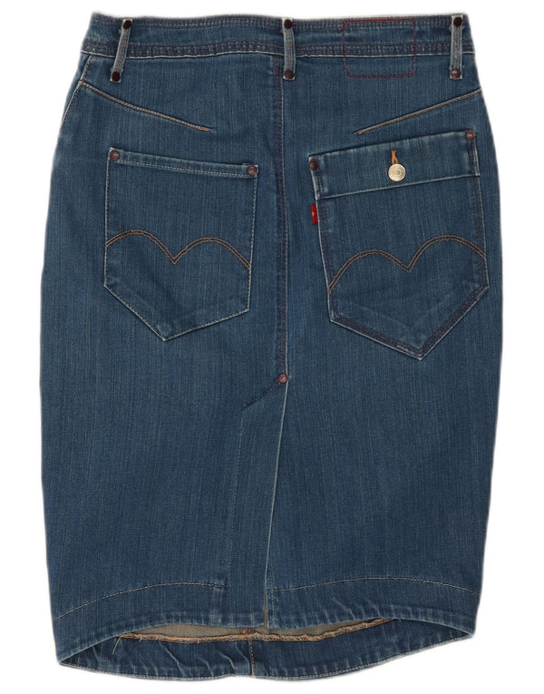 Женская джинсовая юбка Levi's W28, хлопок среднего синего цвета