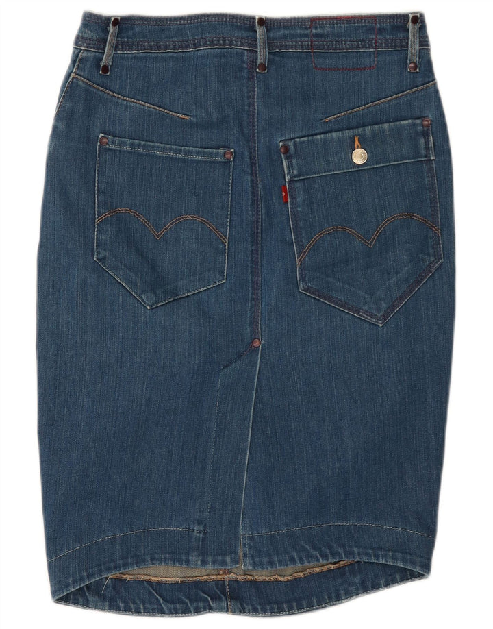 Женская джинсовая юбка Levi's W28, хлопок среднего синего цвета