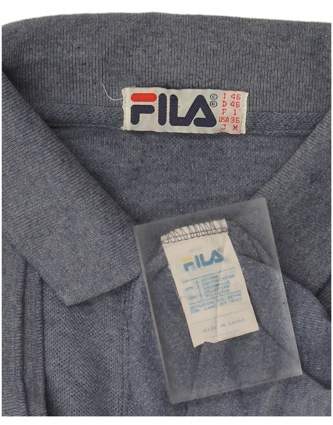 Мужская рубашка-поло Fila IT 46, маленькая синяя в крапинку, хлопок