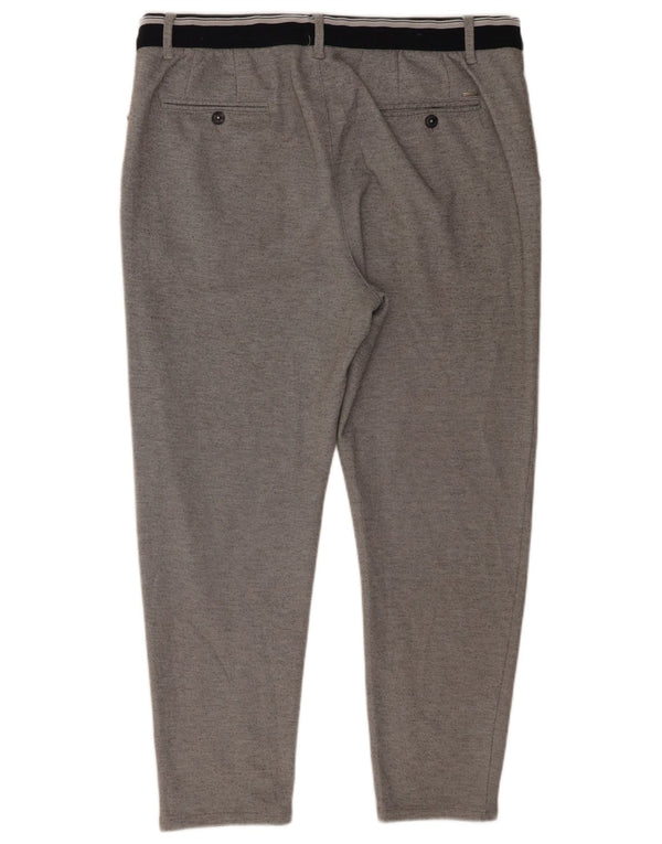 Мужские узкие укороченные брюки Zara XL W34 L26, серые, полиэстер