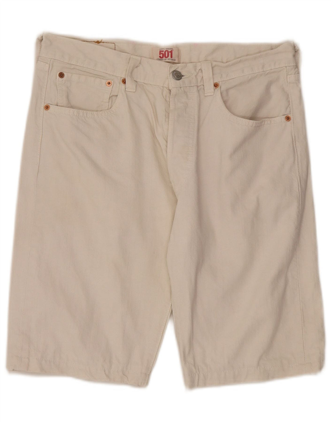 Мужские джинсовые шорты Levi's 501 W33, средний белый хлопок, хлопок