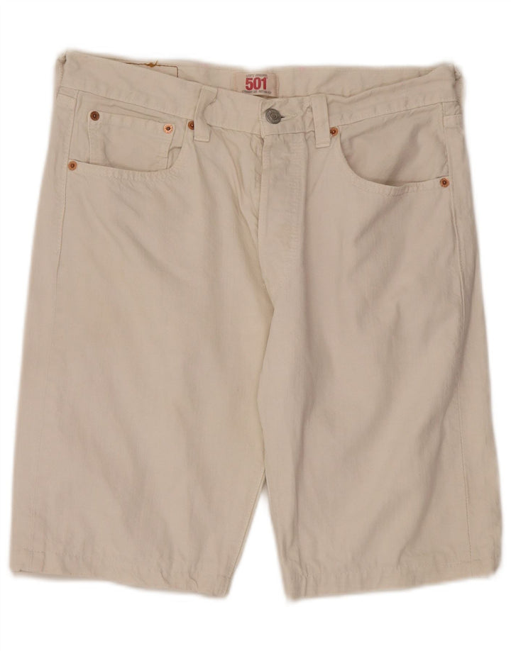 Мужские джинсовые шорты Levi's 501 W33, средний белый хлопок, хлопок