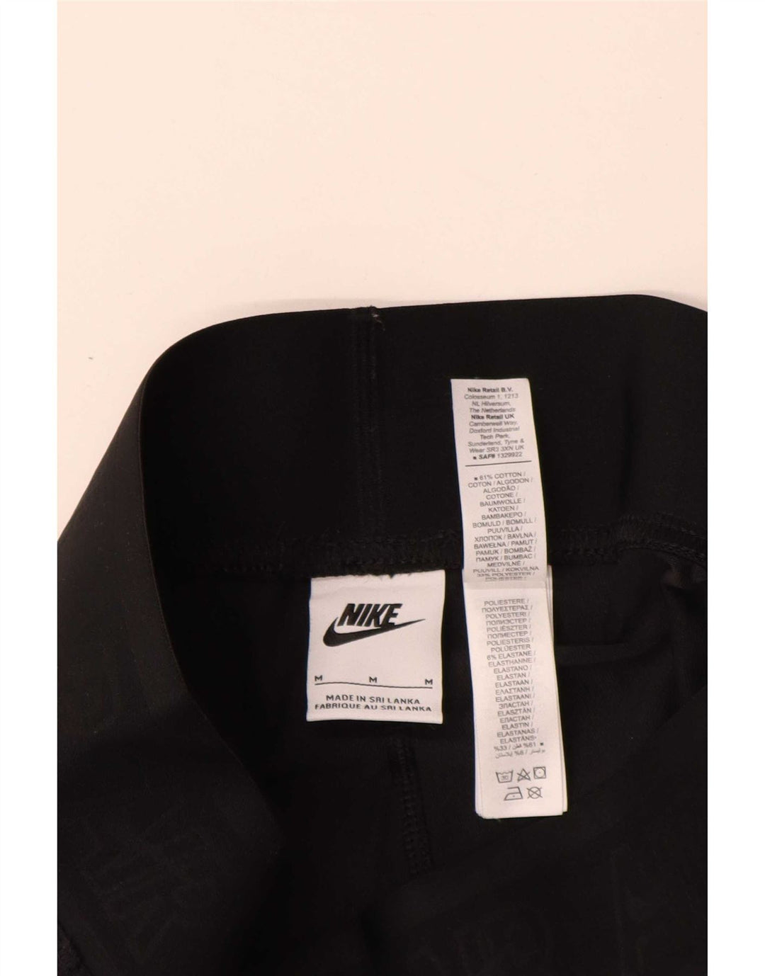 Женские леггинсы с рисунком Nike UK 12, хлопковые, средние, черные