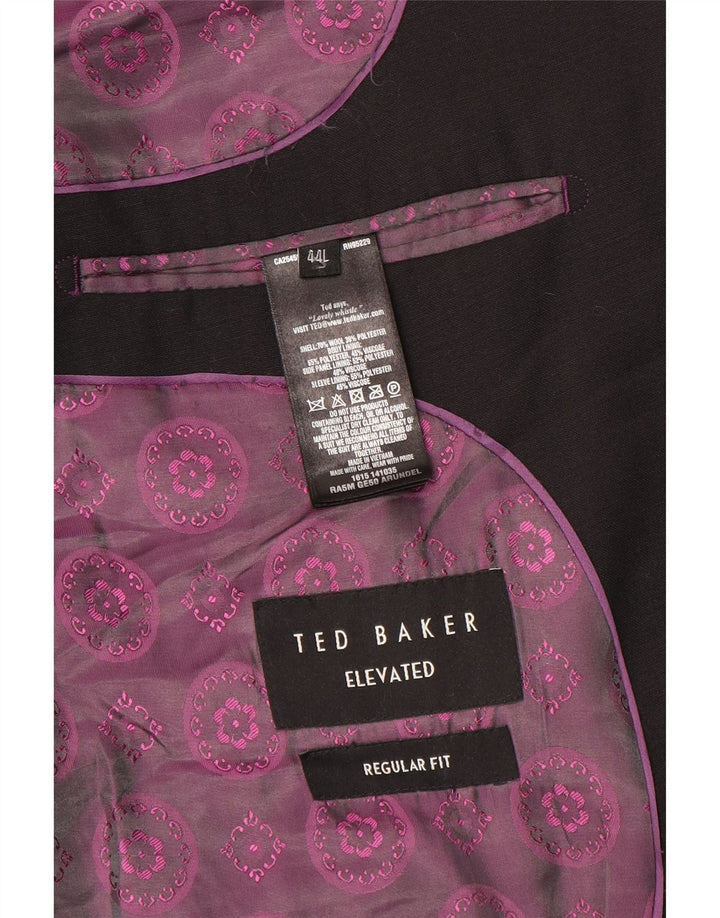 Мужской длинный пиджак стандартного кроя с 2 пуговицами Ted Baker, Великобритания 44, 2XL, черная шерсть