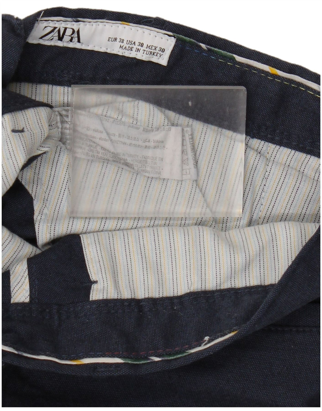 Мужские узкие брюки-чиносы Zara EU 38 Small W30 L29 Темно-синий полиэстер