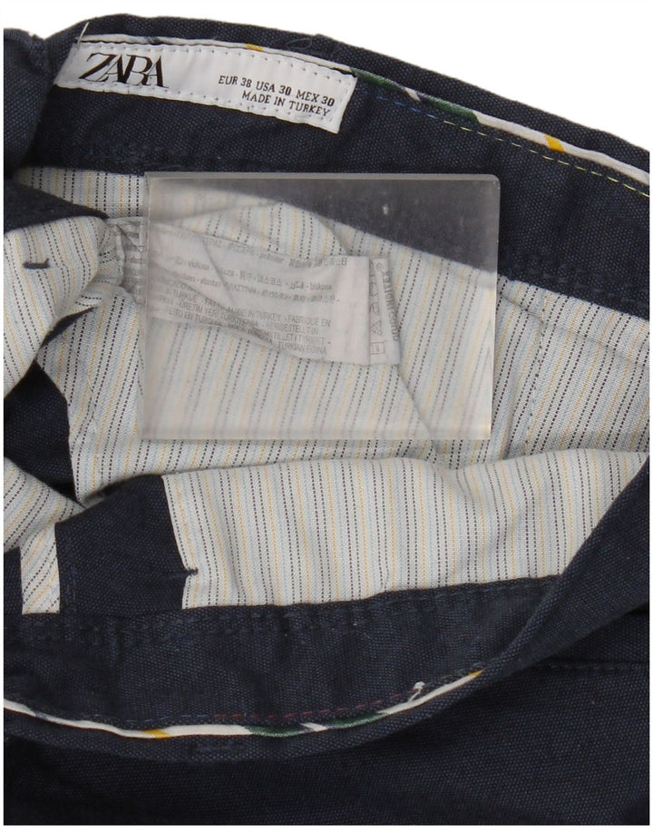 Мужские узкие брюки-чиносы Zara EU 38 Small W30 L29 Темно-синий полиэстер