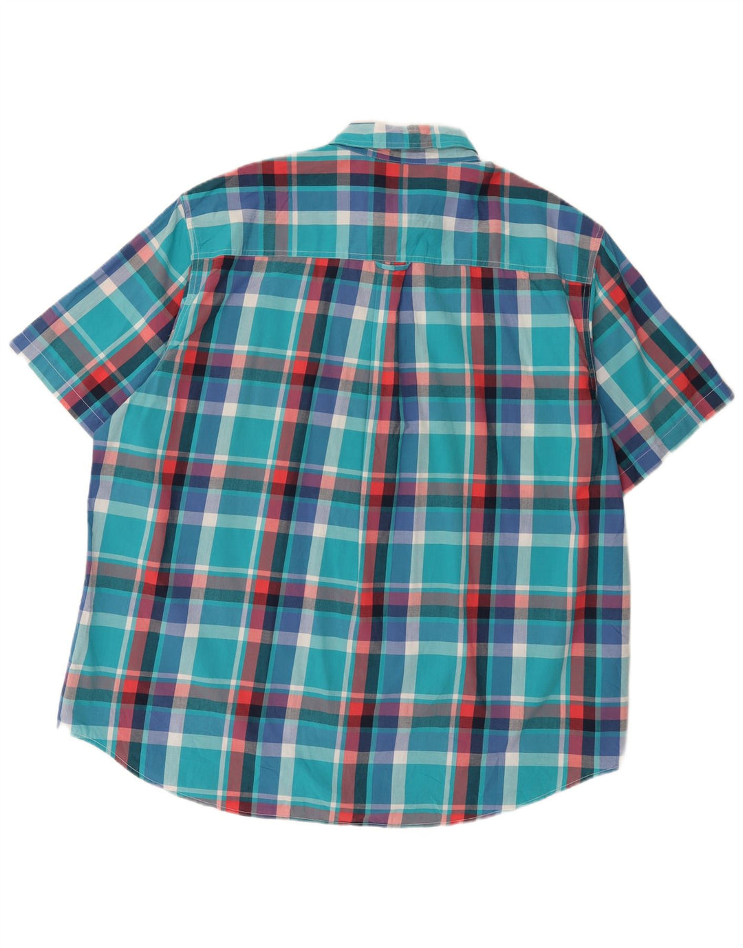 Мужская рубашка с коротким рукавом Chaps, 2XL, синяя клетка, хлопок