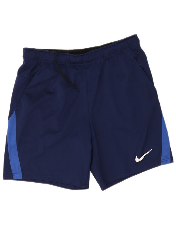 Мужские спортивные шорты Nike Dri Fit Standard, большие темно-синие с цветными блоками