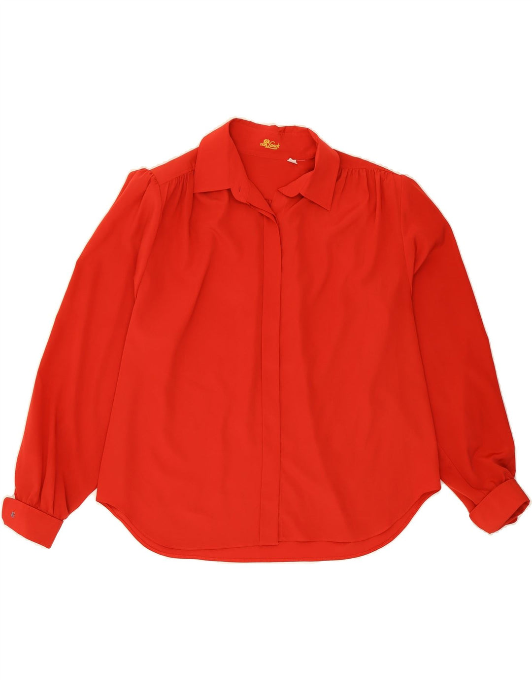 VAN LAACK Womens Oversized Shirt Blouse UK 16 Large Red Polyester Vintage Van Laack and Second-Hand Van Laack from Messina Hembry 