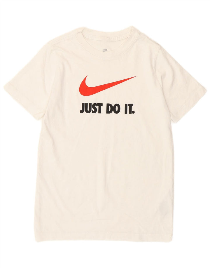 Футболка с рисунком Nike для мальчиков, 10–11 лет, средний размер, белый хлопок, хлопок