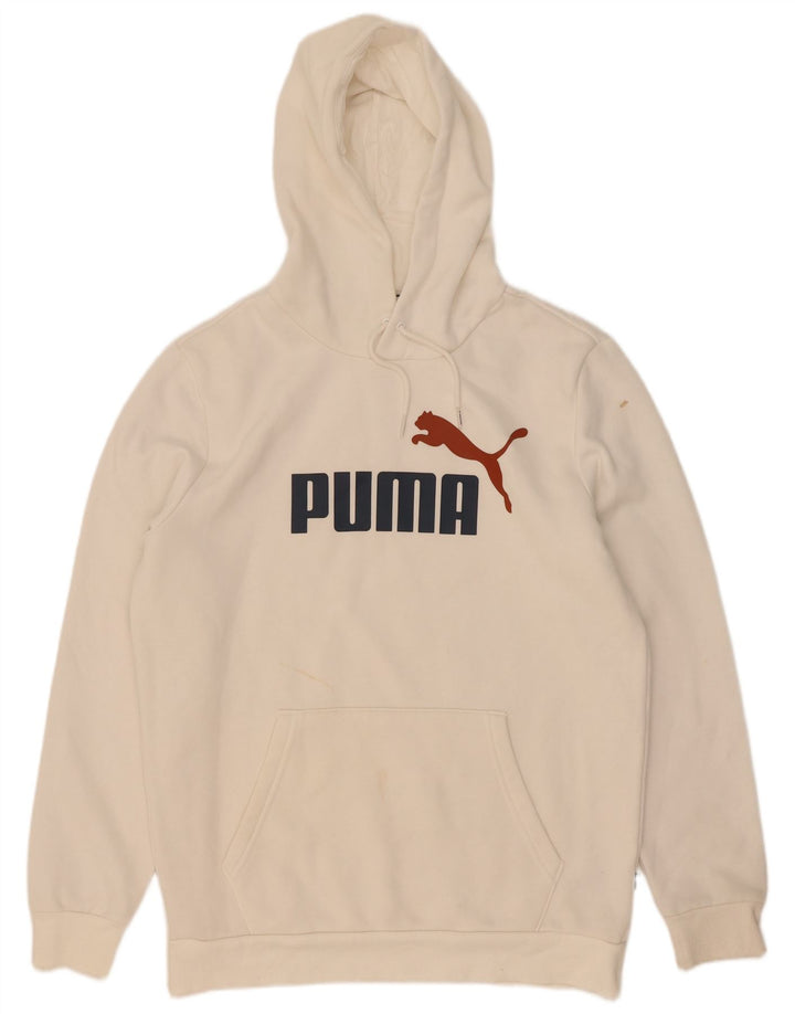 Мужской джемпер с капюшоном Puma с рисунком, средний белый хлопок, хлопок