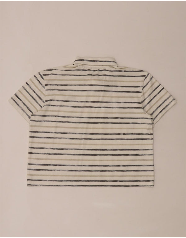 Женская рубашка-поло стандартного кроя Guess UK 14, большая в белую полоску