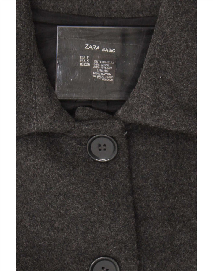Женское пальто Zara UK 10, маленькое серое, шерстяное