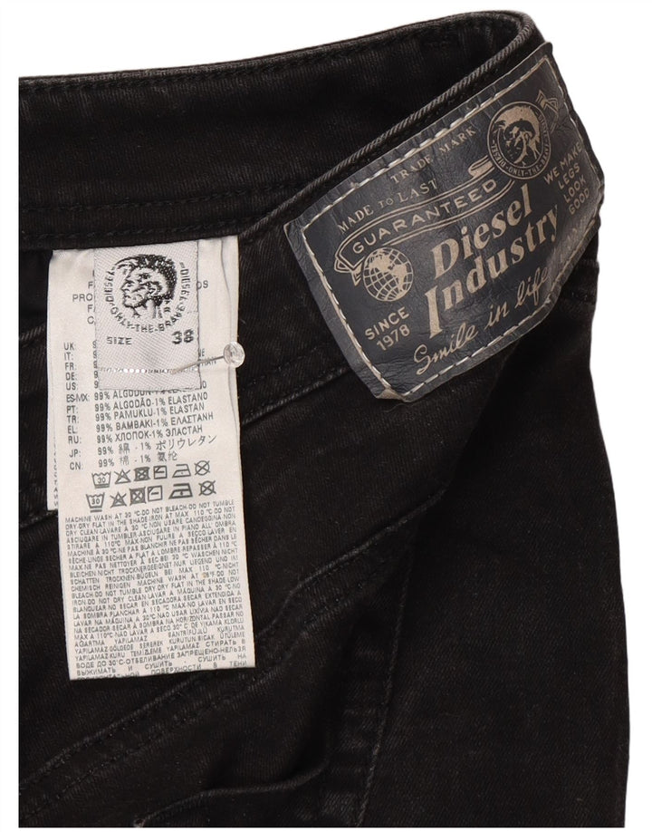 Мужские прямые джинсы DIESEL W38 L27, черный хлопок