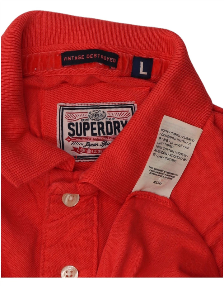 Мужская рубашка-поло Superdry, большая красная, хлопковая