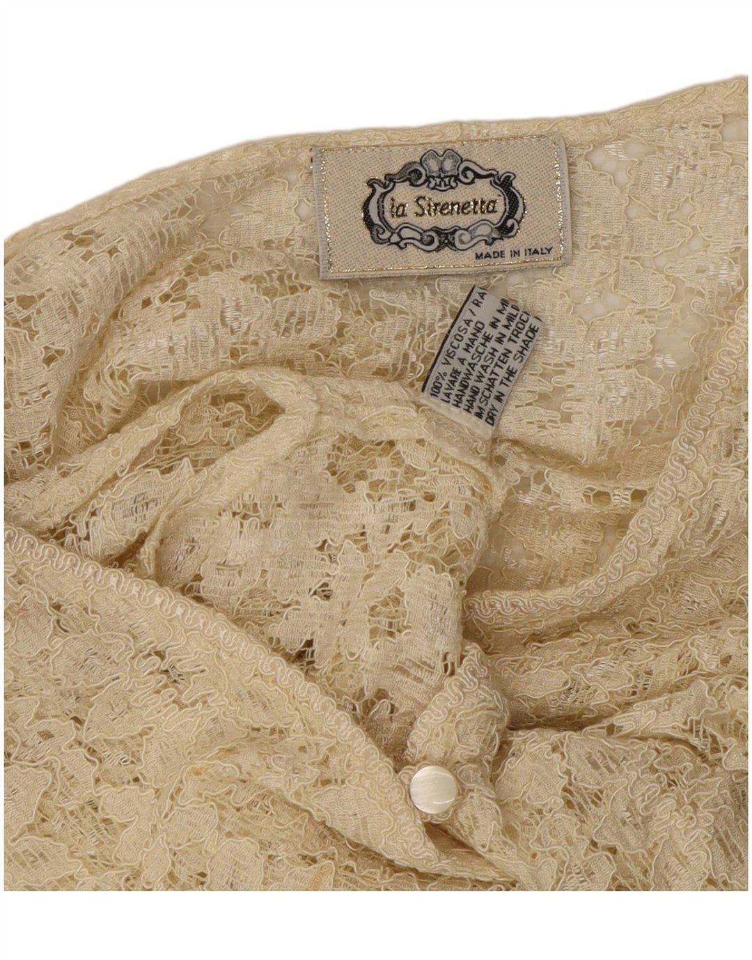 LA SIRENETTA Женская Блузка-Рубашка Без Рукавов UK 14 Средний Белый Вискоза