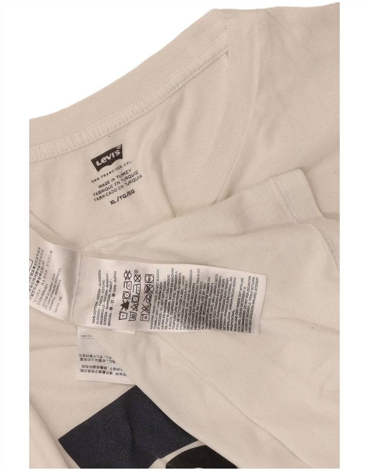 Мужская футболка с рисунком Levi's, топ XL, белый хлопок