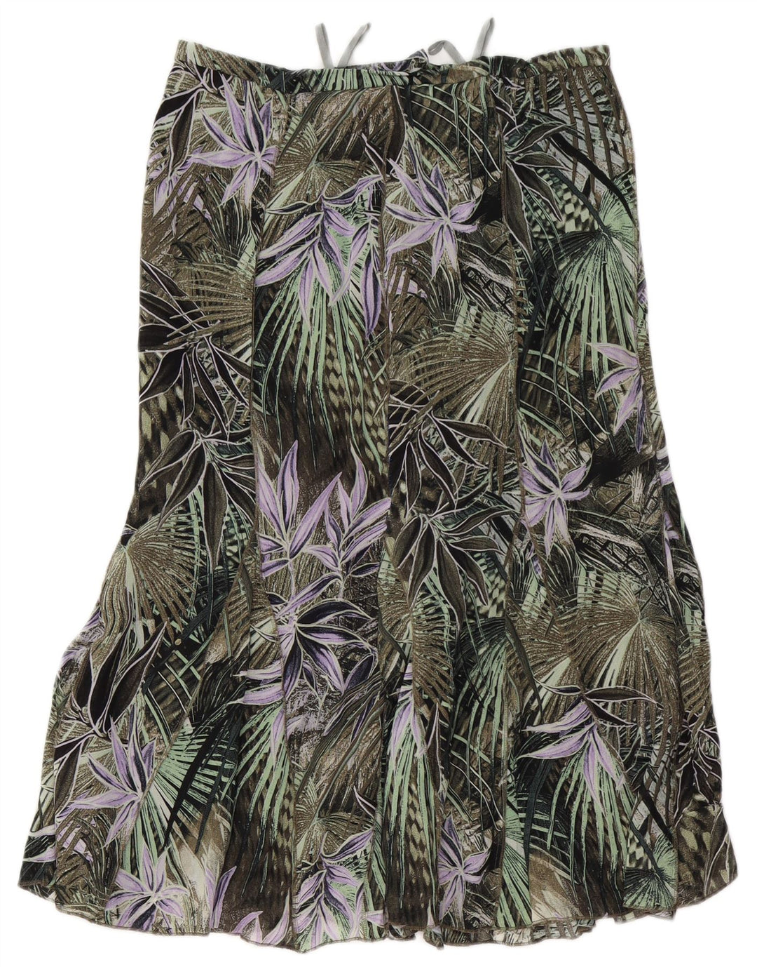 Женская юбка-труба с высокой талией GELCO UK 16, большая W32, зеленая с цветочным принтом