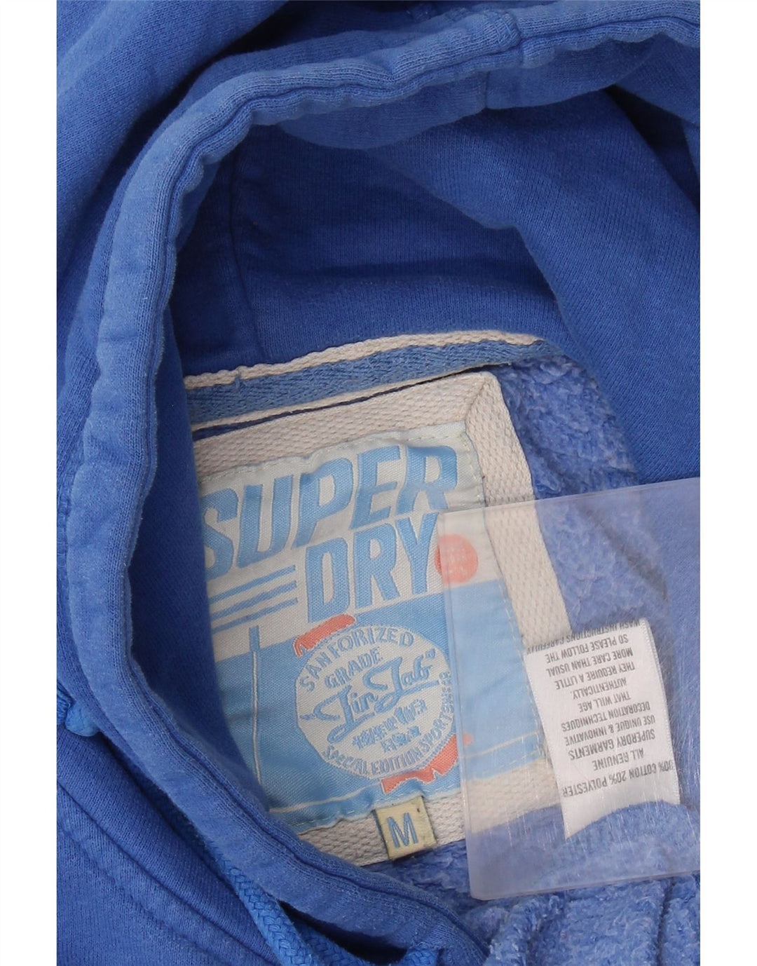 Мужской джемпер с капюшоном Superdry с рисунком, средний синий, хлопок
