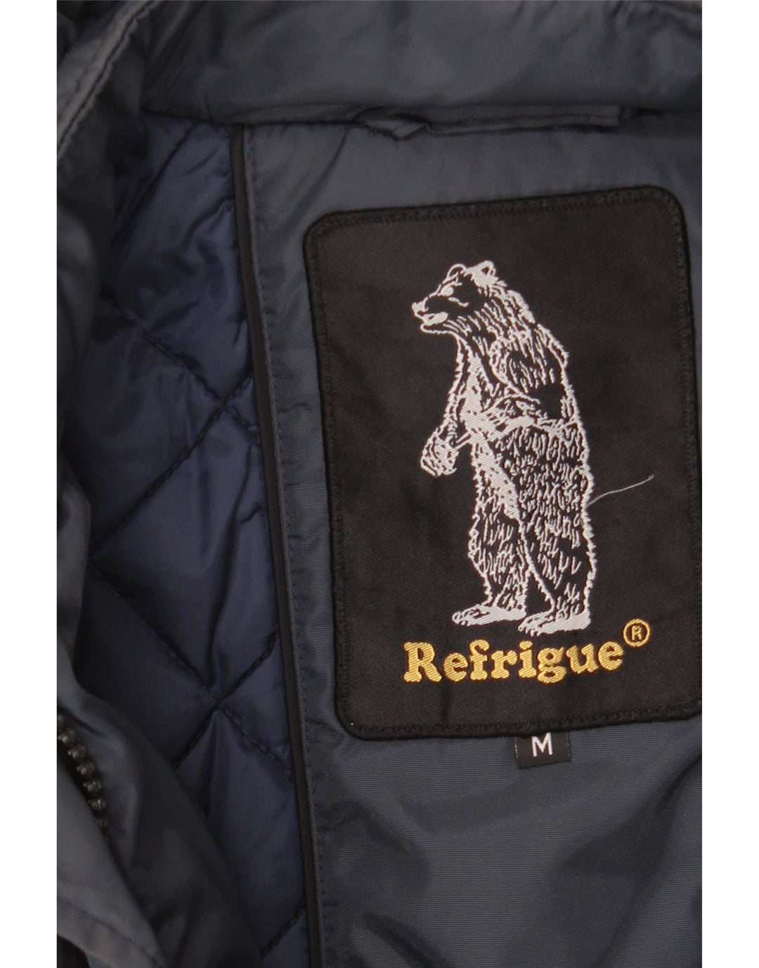 REFRIGIWEAR Womens Hooded Windbreaker Jacket UK 14 Medium Navy Blue Nylon Vintage Refrigiwear and Second-Hand Refrigiwear from Messina Hembry 