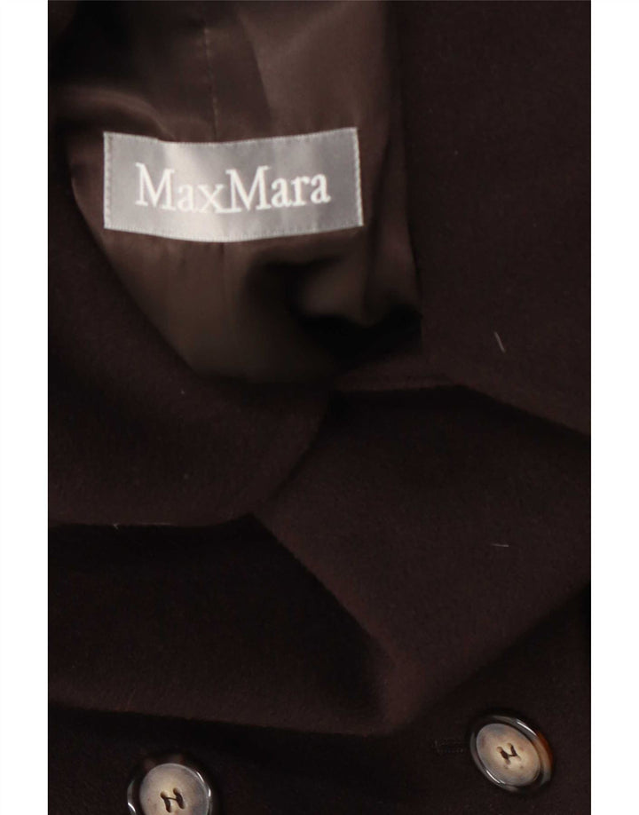 Max Mara Женское двубортное пальто оверсайз UK 16, большое коричневое