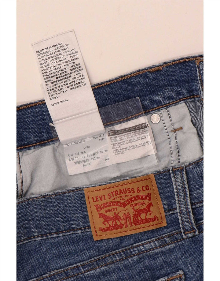 Женские джинсовые шорты Levi's W30, хлопковые, среднего синего цвета