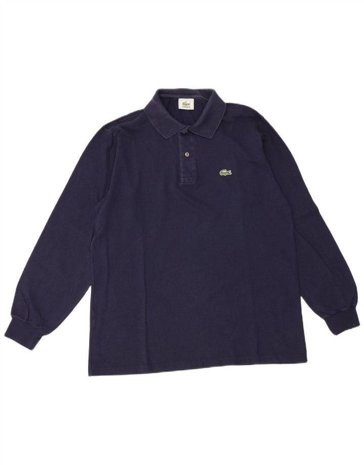 Мужская рубашка-поло с длинным рукавом Lacoste, размер 4, средний темно-синий