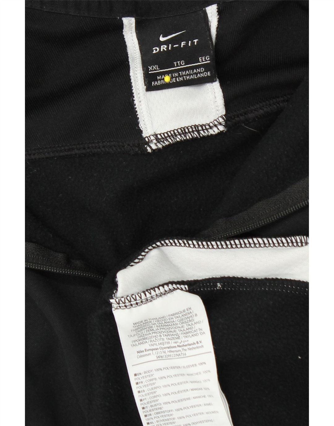 Мужской пуловер с воротником на молнии NIKE Dri Fit, черный спортивный костюм 2XL с цветными блоками