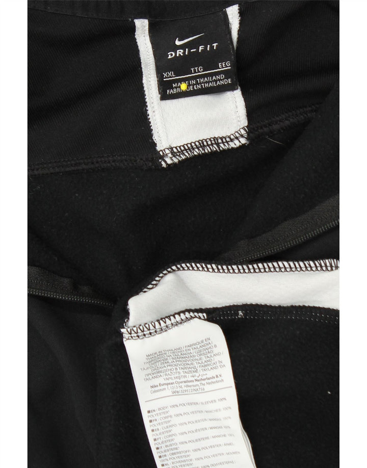 Мужской пуловер с воротником на молнии NIKE Dri Fit, черный спортивный костюм 2XL с цветными блоками