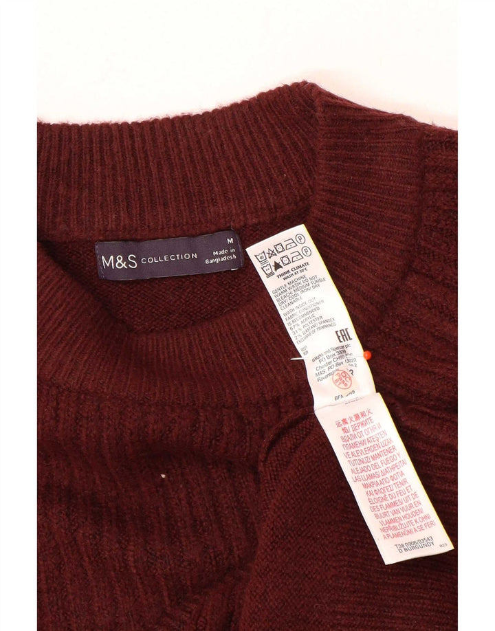 Женский джемпер с круглым вырезом Marks & Spencer UK 14, средний бордовый