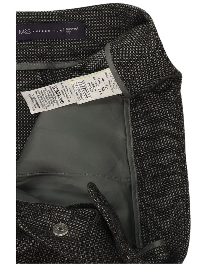 Женские короткие костюмные брюки Marks & Spencer UK 12, средние W34 L26, серые в клетку