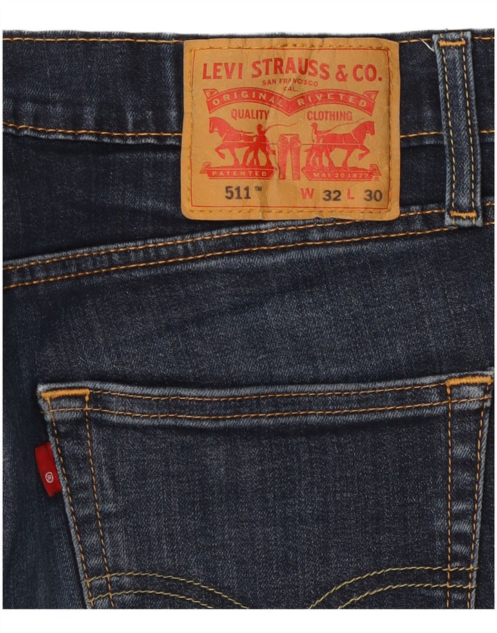 Мужские джинсы Levi's 511 Slim W32 L30 Темно-синие, хлопок