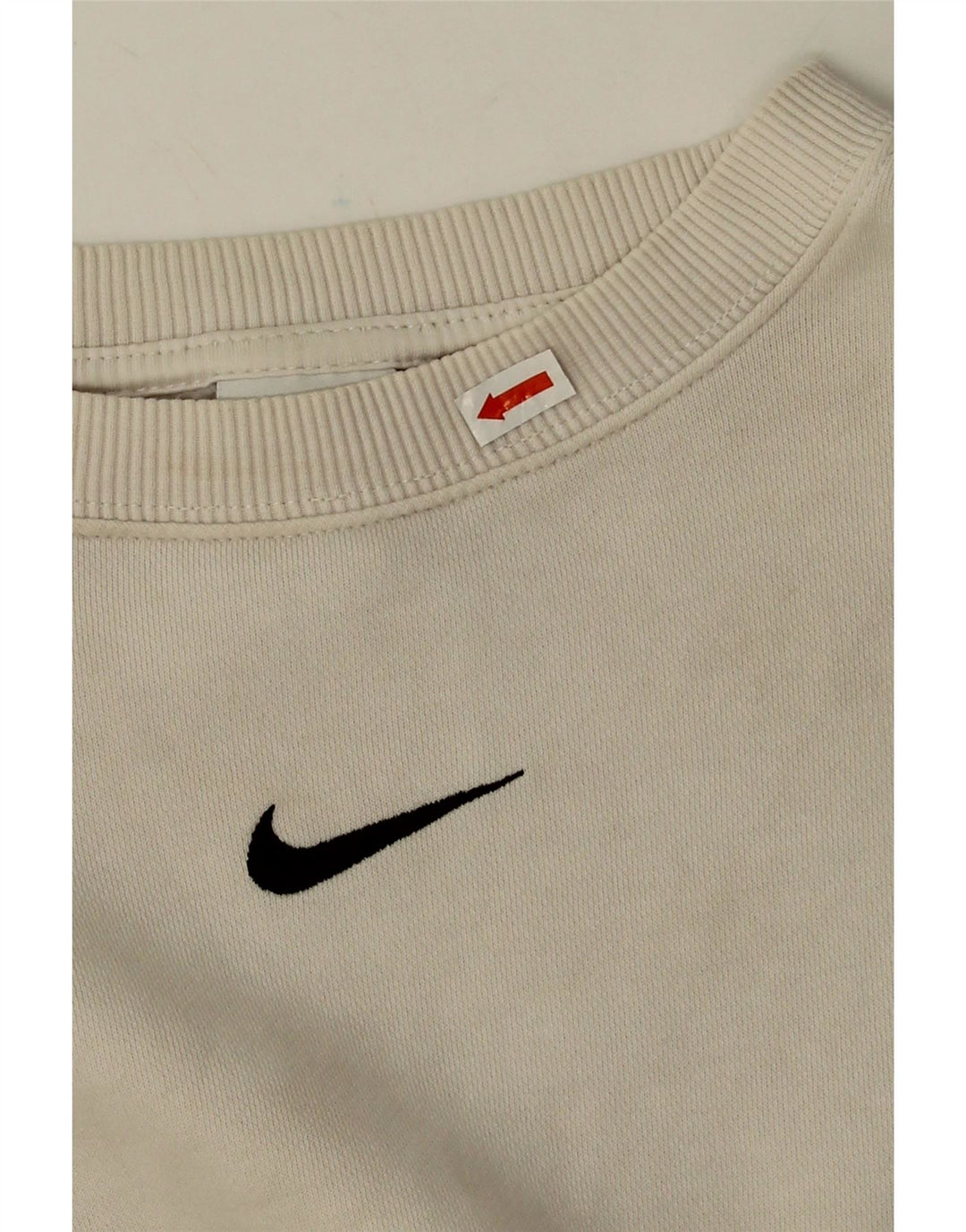 Женский укороченный свитшот оверсайз Nike UK 14, хлопковый средний цвет белого цвета