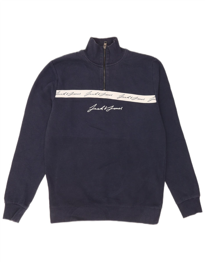 Мужской свитшот с рисунком Jack & Jones, средний, темно-синий, цветных блоков