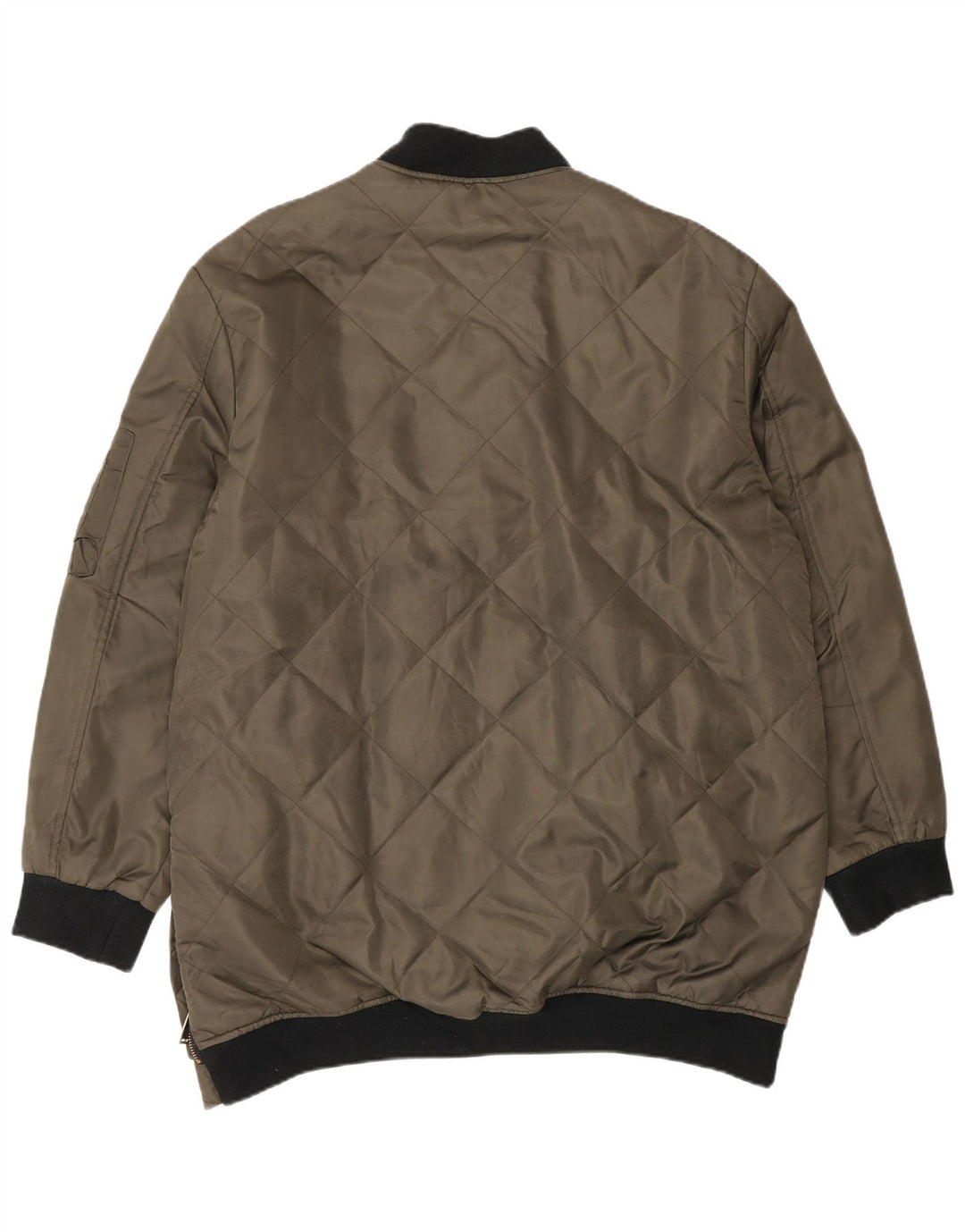 Мужская куртка-бомбер Zara UK 42 XL, цвет хаки, полиэстер с цветными блоками