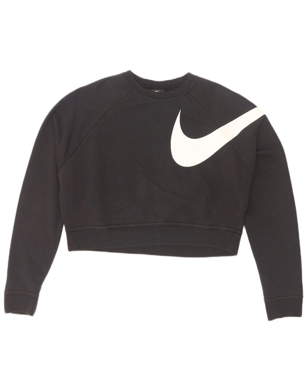 Женский укороченный свитшот с рисунком оверсайз Nike UK 6 XS, черный