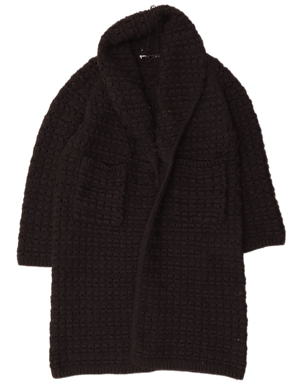 Женский длинный длинный открытый кардиган Zara UK 14, средний черный