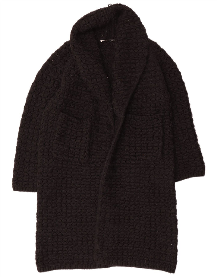 Женский длинный длинный открытый кардиган Zara UK 14, средний черный