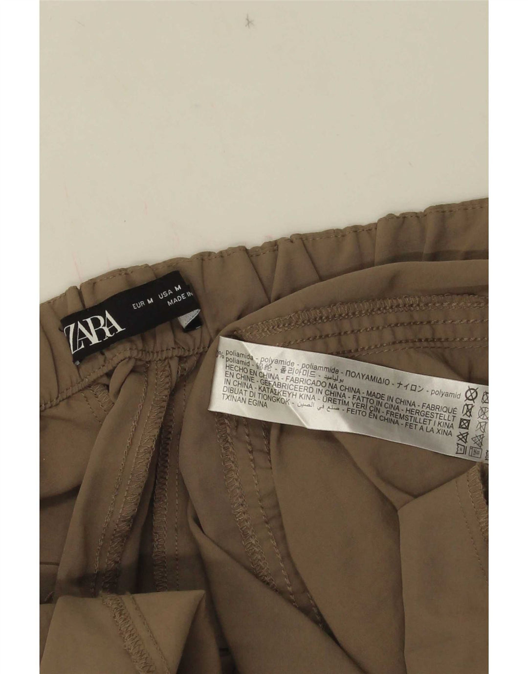 Женские брюки чинос свободного кроя Zara, средние W28 L30, бежевый полиамид