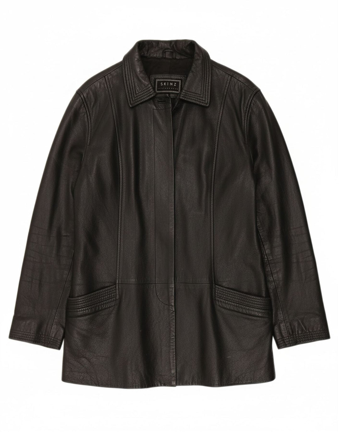 SKINZ Womens Leather Jacket UK 18 XL Black Leather Vintage Skinz and Second-Hand Skinz from Messina Hembry 