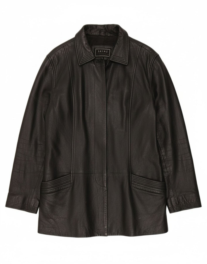SKINZ Womens Leather Jacket UK 18 XL Black Leather Vintage Skinz and Second-Hand Skinz from Messina Hembry 