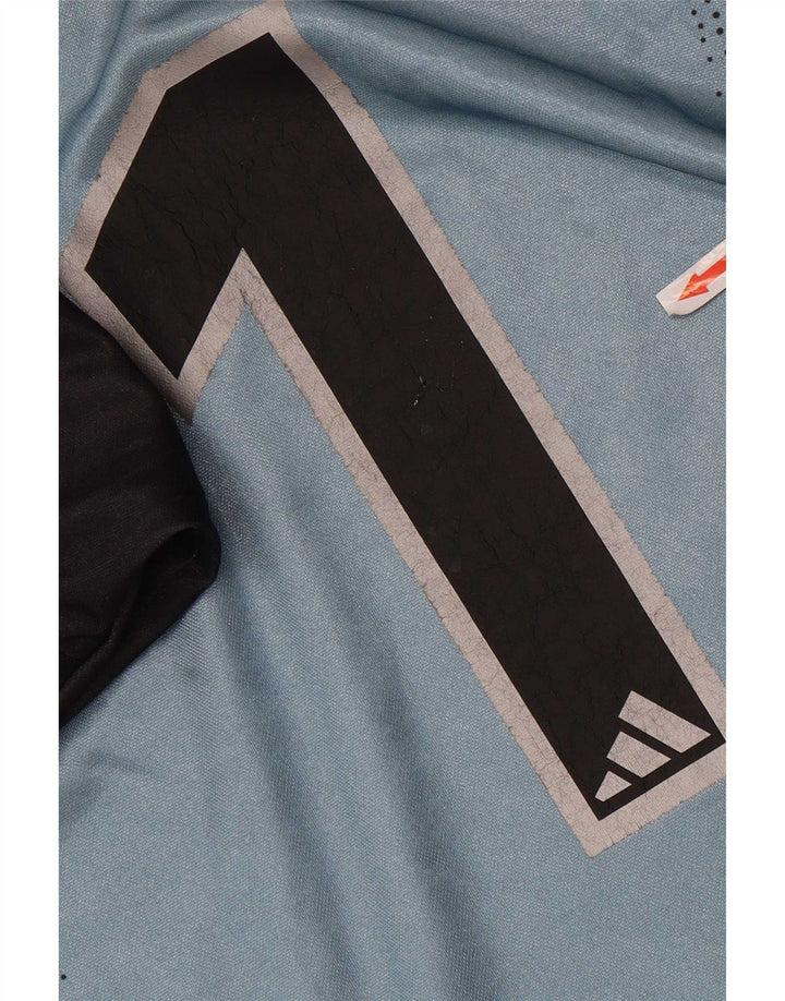 Adidas Мужской топ с рисунком с длинным рукавом, большой синий, полиэстер с цветными блоками