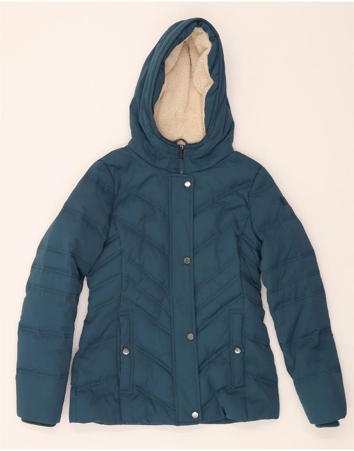 ESPRIT Womens Loose Fit Hooded Padded Jacket UK 6 XS Blue Polyester Vintage Esprit and Second-Hand Esprit from Messina Hembry 
