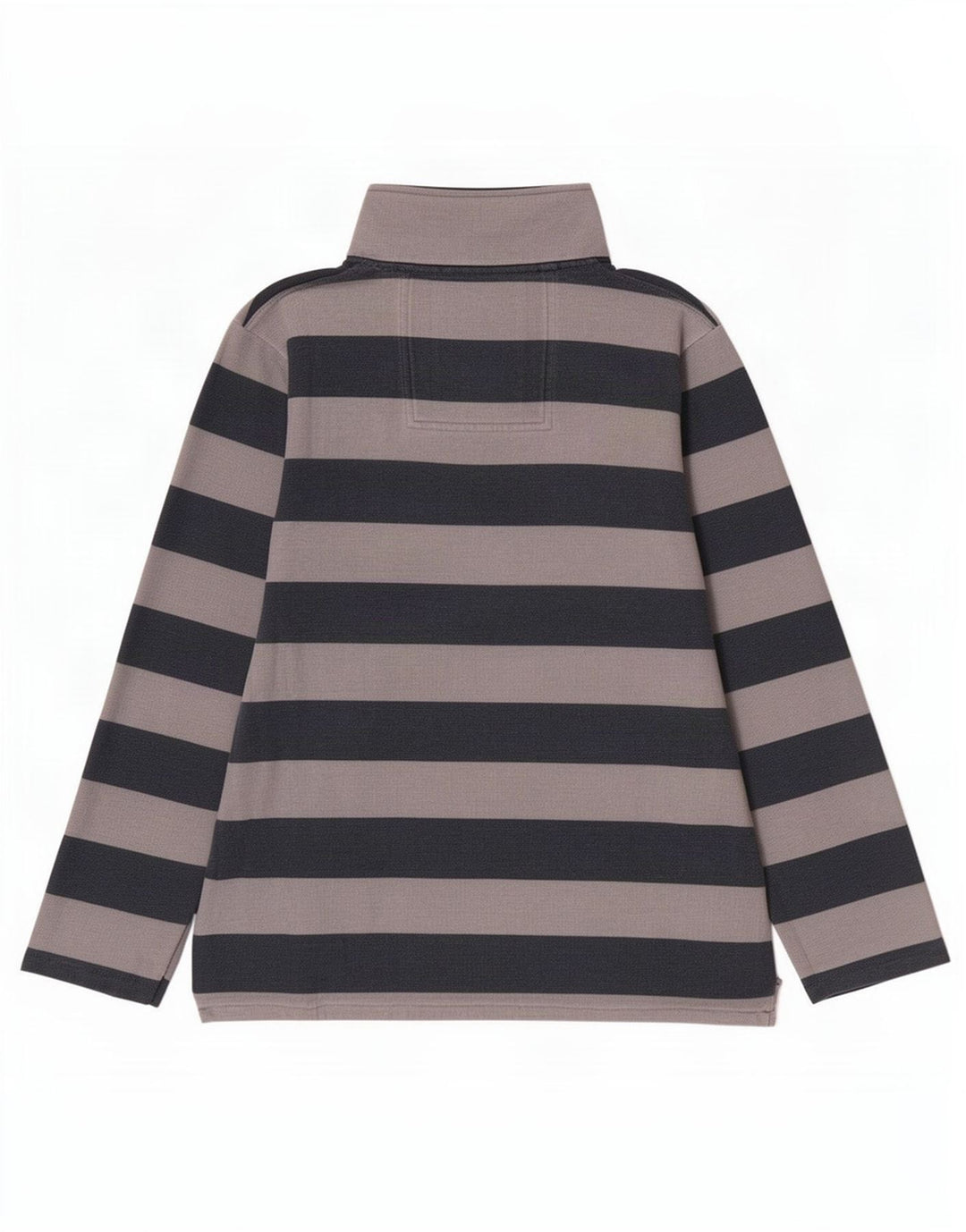 Crew Clothing Мужской свитшот с воротником на молнии, джемпер среднего серого цвета в полоску