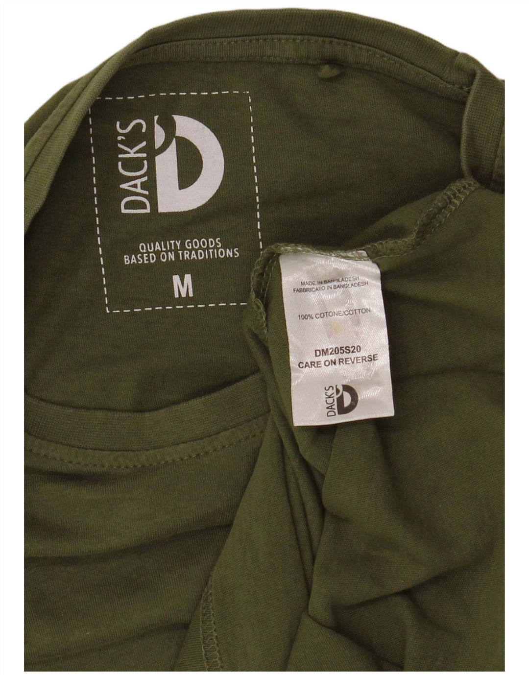 Мужская футболка с рисунком Dack's, хлопковый топ среднего цвета хаки