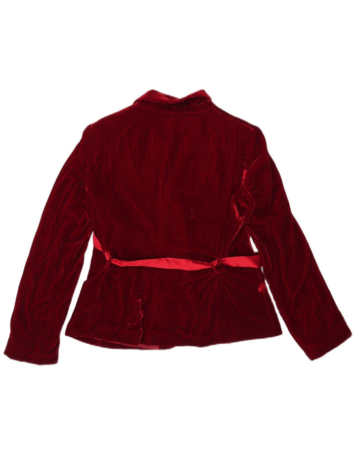 Massimo Dutti Женский бархатный пиджак на 1 пуговице EU 44 XL Красный вискоза